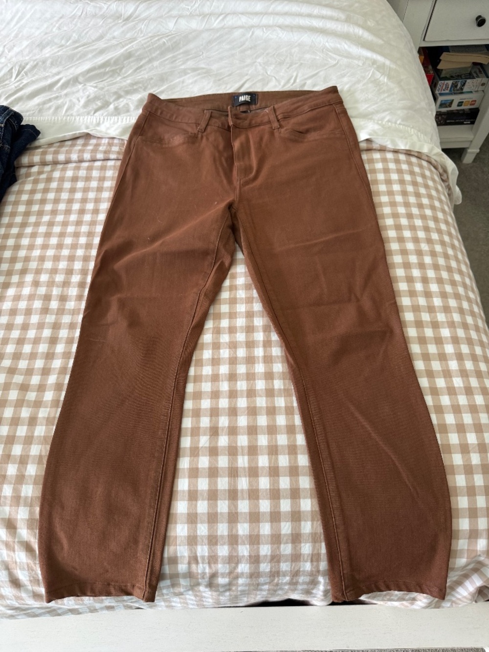 Coated Brown Paige Denim Jeans